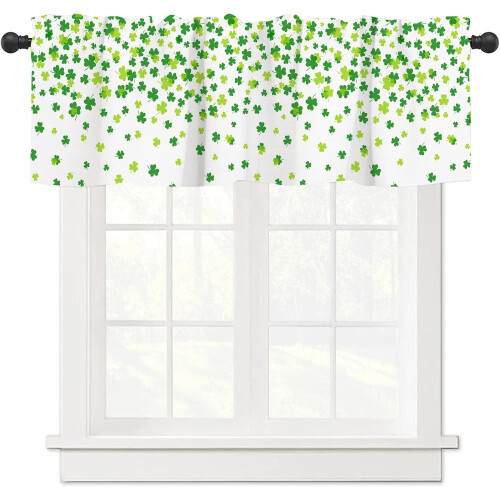 Κουρτίνες Shamrock Valance Green 54x18in Rod Pocket