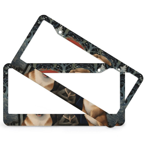 Family Holiday License Plate Frames Aluminum 2 Pack 1