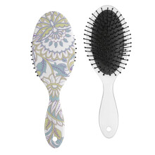 Retro Ethnic Hair Brush Wooden Handle Paddle Brush