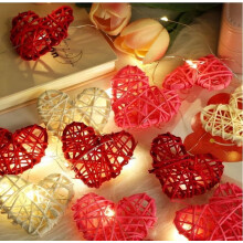 Boules en osier en forme de cœur pour la Saint-Valentin (24 pièces)