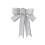 Glitter Bow Ornament with Fan Tape Silver 6 pcs 2