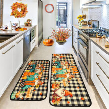Ensemble de tapis de cuisine d'automne antidérapants et lavables, thème camion gnome 2
