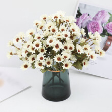Composition florale d'automne en soie, résistante au vent, pour chrysanthèmes au coucher du soleil.