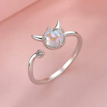 925 Silver Plated Flower Animal Cross Ring for Women with
