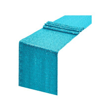 Drapeau de table à paillettes en polyester pour décoration de mariage et de fête.