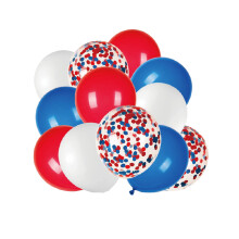 4th of July Balloons Red White Blue Latex 30 pcs