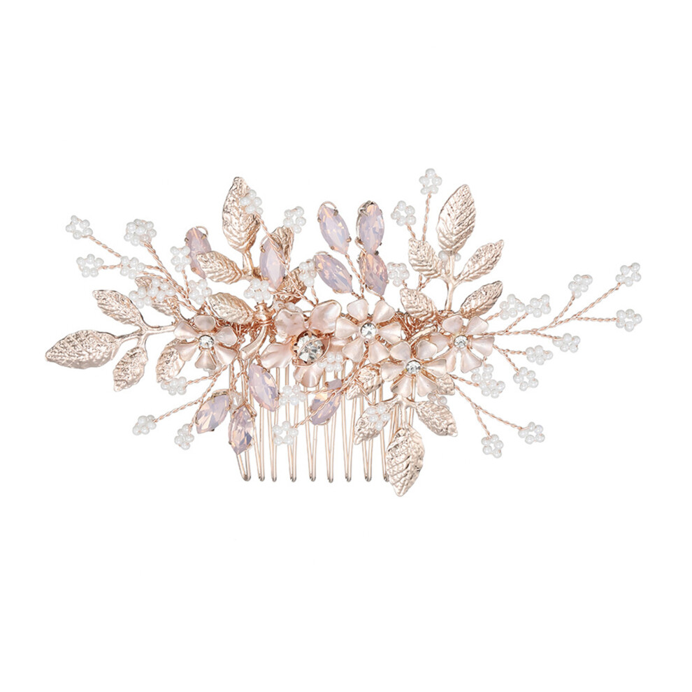 Bright-Home Vintage Hair Comb With Rhinestone Bohemian Style Bridal Hair Comb For Thick Curly Hair Styling