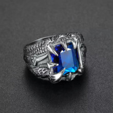 Men's Punk Stainless Steel Dragon Claw Ring Size 7-15 Blue