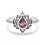 925 Silver Lotus Flower Ring with Pear Zircon Crystal Size 7