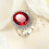 925 Silver Ruby Ring Oval Red Zircon Women Size 8 1