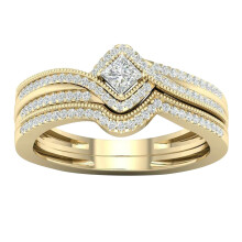 Women's Cubic Zirconia Ring Set Simple Bridal Style