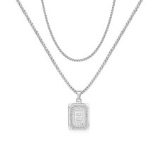 A-Z Letter Pendant Necklace Yellow Gold Plated Stainless