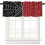 Spider Web Kitchen Curtain Valance Red Black 54x18in Rod 1