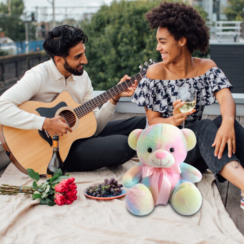 Valentine's Day Plush Hugging Bear with Rose 2
