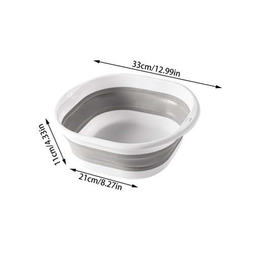 Grey Foldable Foot Soaking Bucket with Massage Bumps 1 Pc 2