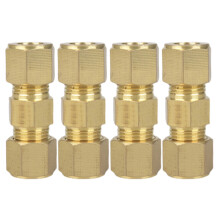 Brass 1/4 inch Compression Tube Fittings Set of 4