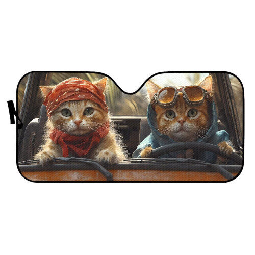 Cat Car Sun Shade Portable Windshield Cover UV Reflective 1