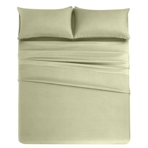 Bedding Set Polyester 4-Piece Green Twin