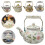 Vintage Enamel Tea Kettle Floral Pattern 84 oz 2