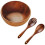 Wooden Salad Bowl Set with Spoon and Fork 1