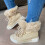 Women's Snow Boots Beige Size 7 4