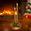 Flameless Christmas Candles Gold Pillar 12 inch 6