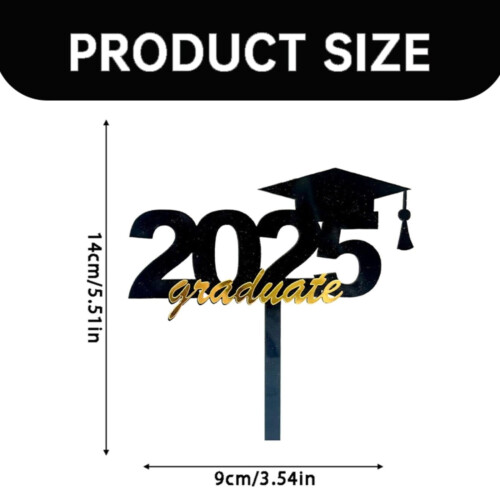 Cake Inserts Graduation Theme Glitter Diploma Cap 24 pcs 1