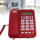 Red Wired Desk Phone with Caller ID for Home Office 4