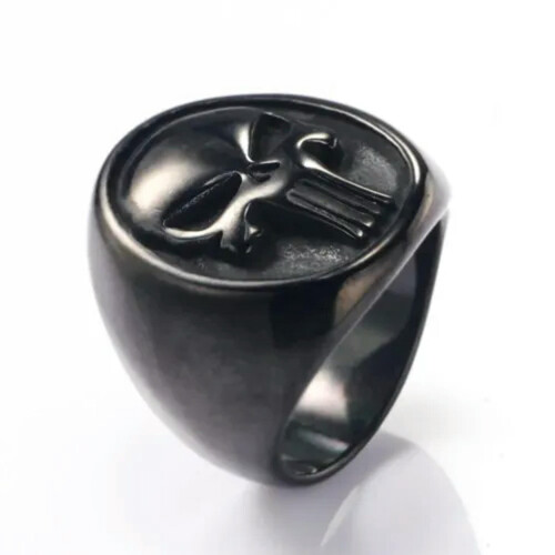 Punisher Skull Ring Stainless Steel Size 7-13