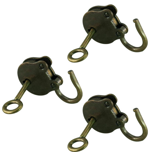 Mini Padlocks Vintage Bronze Style 3 PCS 1