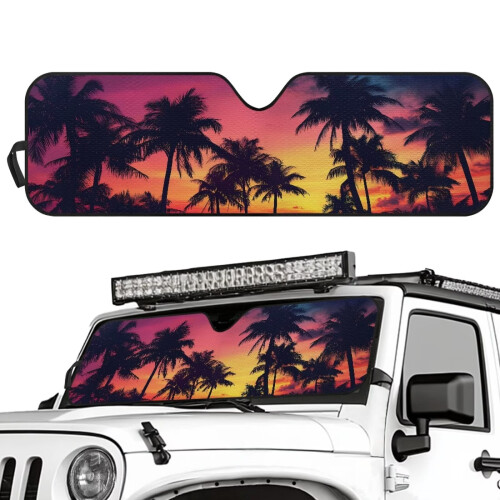 Foldable Hawaiian Palm Tree Sun Shade for Jeep Wrangler 1