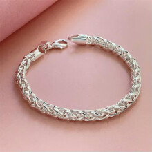 925 Silver Charm Bracelet Bangle for Women and Men 75 Styles