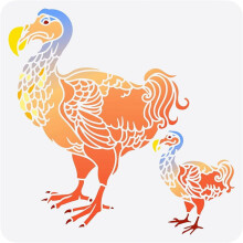 Dodo Pair Painting Stencil 11.8 x 11.8 Inch