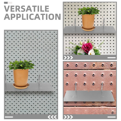 Hemoton Pegboard Organizer Heavy Duty Wall Mounted Shelf Set 2