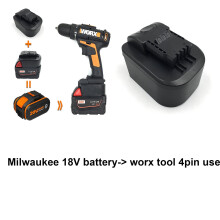 Battery Adapter for Milwaukee 18V to Worx 4-Pin Power Tools