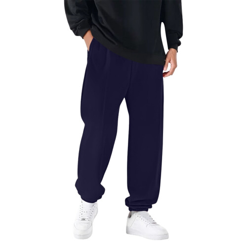 Men's Joggers Warm Soft Elastic Trousers Relaxed Fit