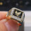 Flying Eagle Ring Yellow Gold Plated Men's Band with 1