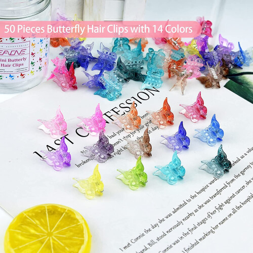 Butterfly Hair Clips Pastel Mini 50 Pieces 2