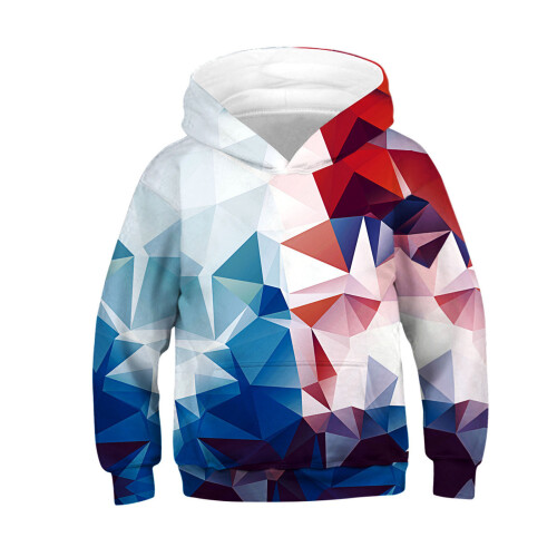 Kids Hoodie Red 3D Graphic Pullover Size 4-5 Years 1