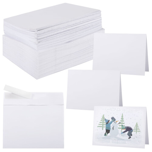 A7 Blank Cards with Self-Seal Envelopes 100 pcs