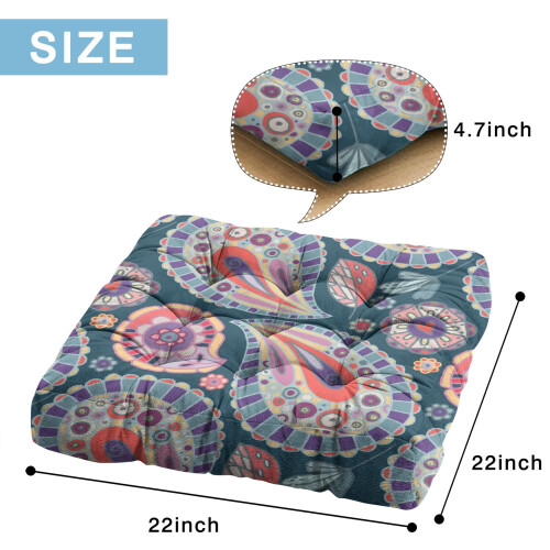 Boho Meditation Pillow Paisley 22 x 22 Inch 2