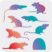 Reusable Mouse Stencil 29.7 x 21 cm for Wood Paper Wall Tile
