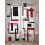 Sheer Curtains Abstract Black Red Geometric 52x96 Inch 2 5