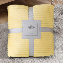 Bright Yellow Soft Plush Throw Blanket 100x70cm