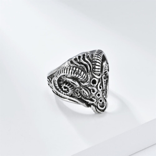 Men's Gothic Goat Head Ring Stainless Steel Size 7 2