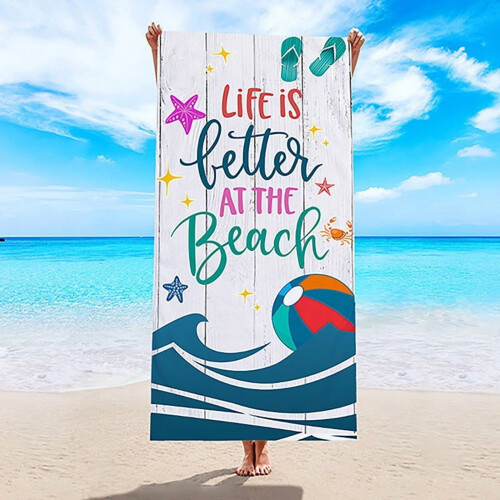 Beach Towel Microfiber Quick-Drying Double-Sided Velvet