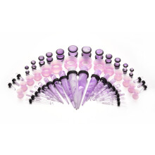 Ear Stretching Kit Acrylic Tapers and Silicone Plugs 50