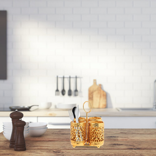 Spoon and Fork Holder Modern Metal Counter Storage 1
