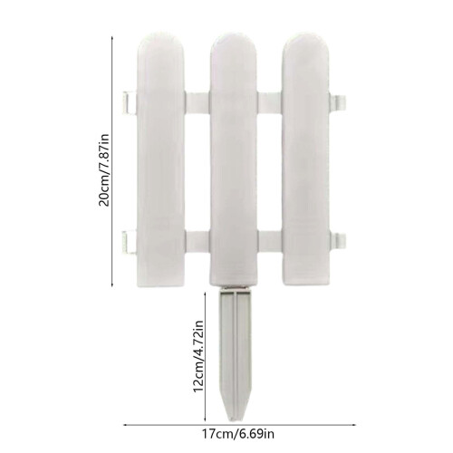 Plastic Garden Picket Fence White Lawn Border 10ft 2