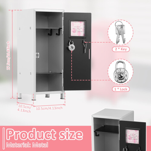 Rustproof Mini Locker with Lock and Key 1 Unit 2